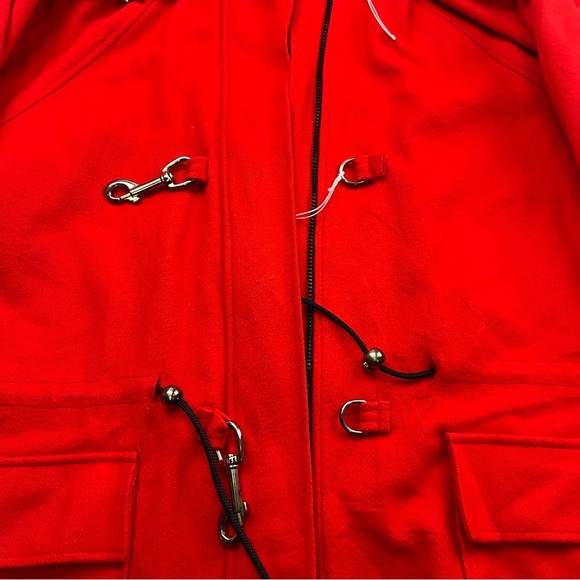 1970s vintage women’s red hooded wool duffle coat M L L84-2 - Picture 6 of 6